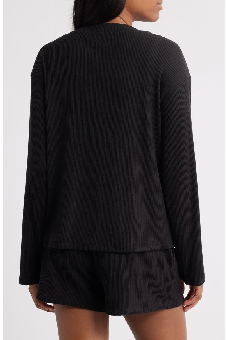 Comfy Thermal Shortie Pajamas, Alternate, color, BLACK