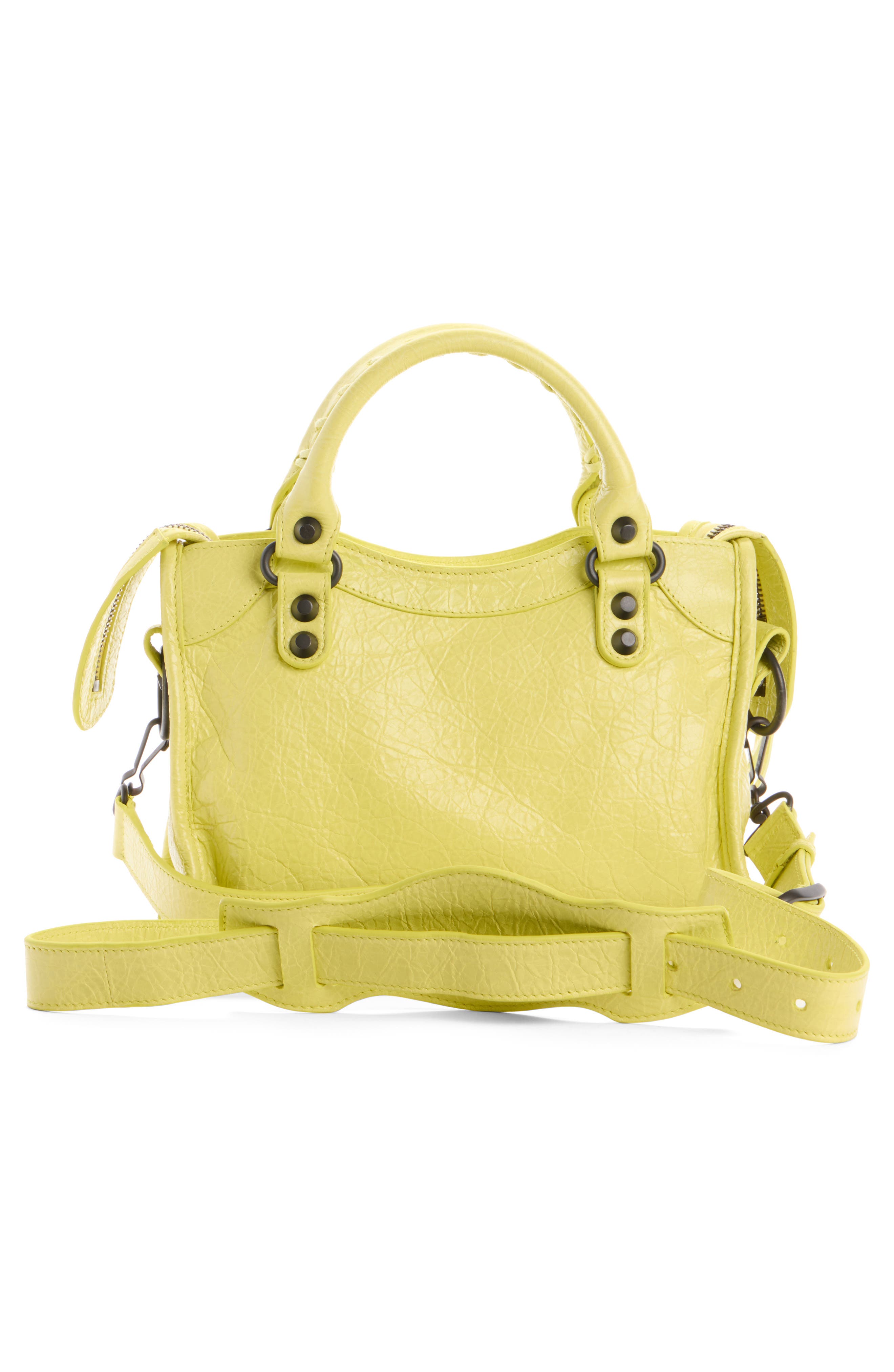 Small Le City Arena Leather Top Handle Bag, Alternate, color, 7034 LEMONADE