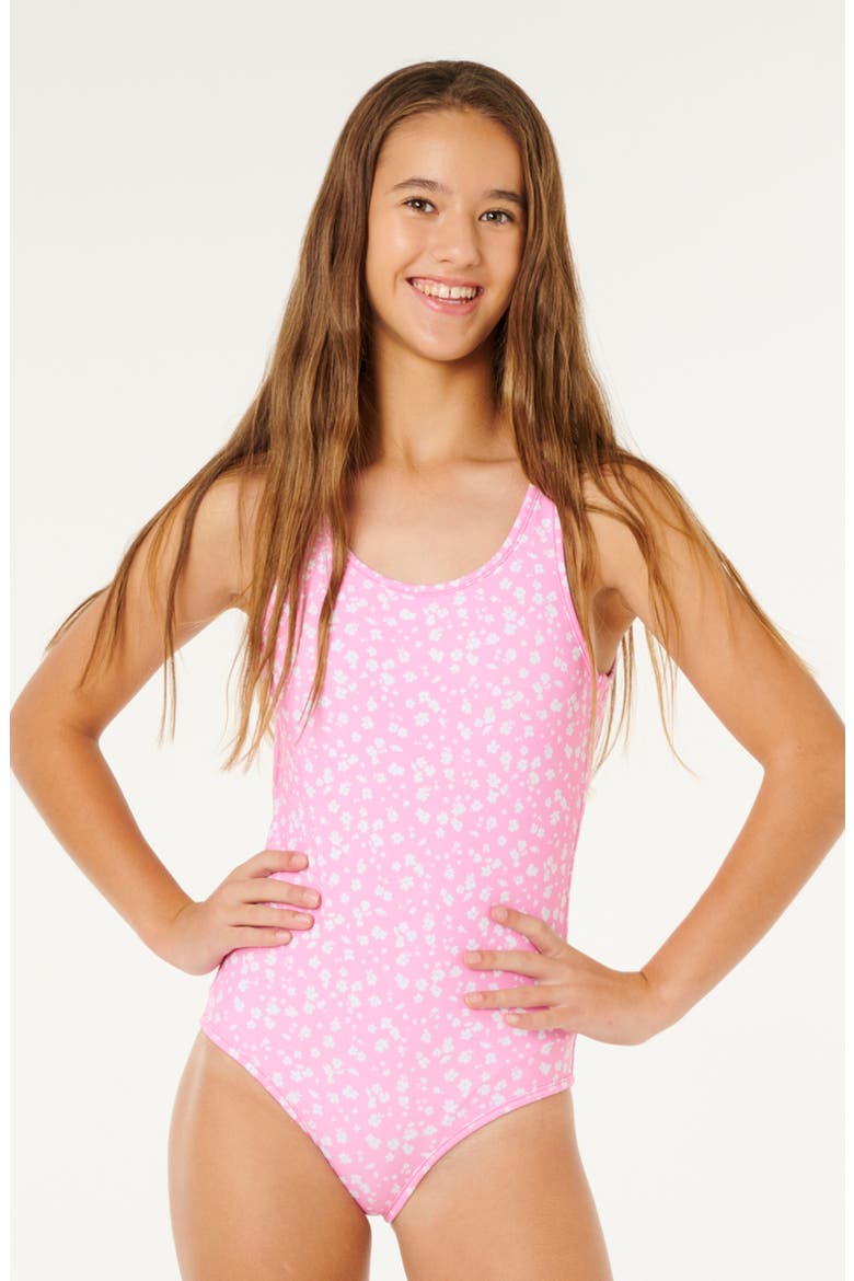 Kids' Sunshine Open Back Reversible One-Piece Swimsuit, Main, color, BEGONIA PINK