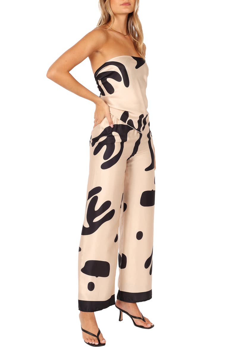 Petal & Pup Milla Tube Top & Pants Set, Alternate, color, Cream/ Black