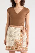 MAX STUDIO Cap Sleeve Wrap Sweater