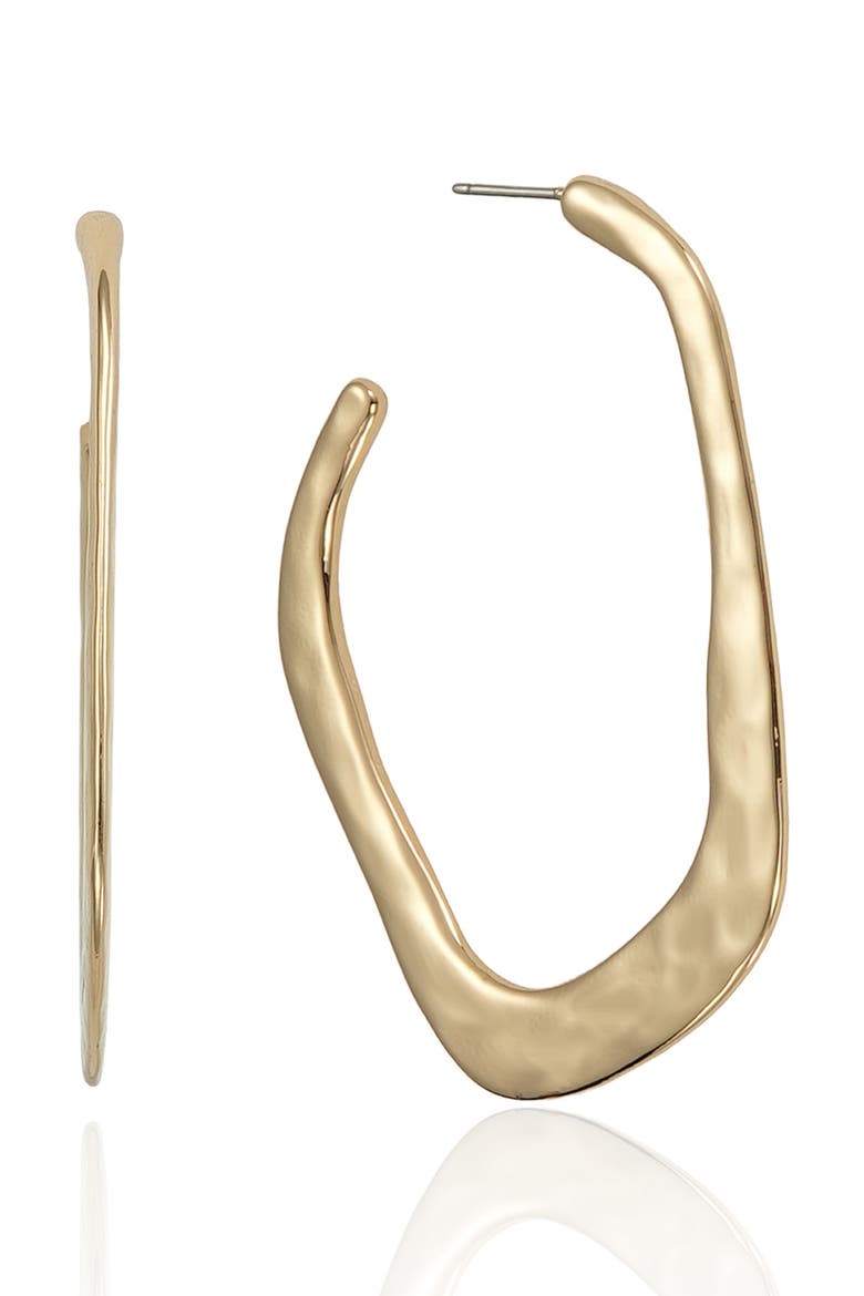 Hammered Geometric Hoop Earrings, Main, color, GOLD