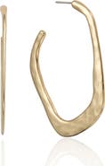 Ettika Hammered Geometric Hoop Earrings