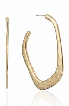 Hammered Geometric Hoop Earrings