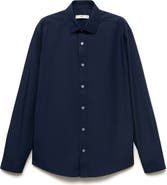 MANGO Solid Regular Fit Button-Up Shirt