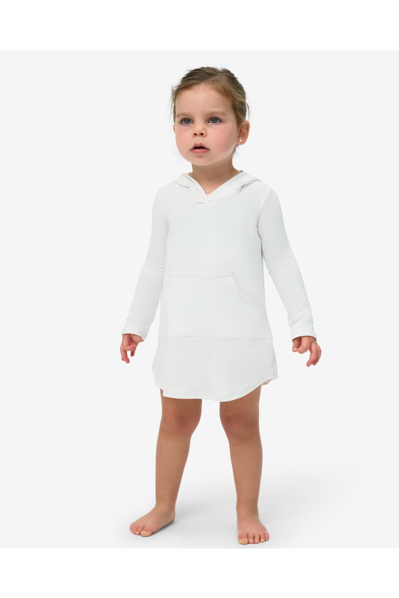 Toddler's Long Sleeve Hoodie Dress for Sun and UV Protection, Alternate, color, White