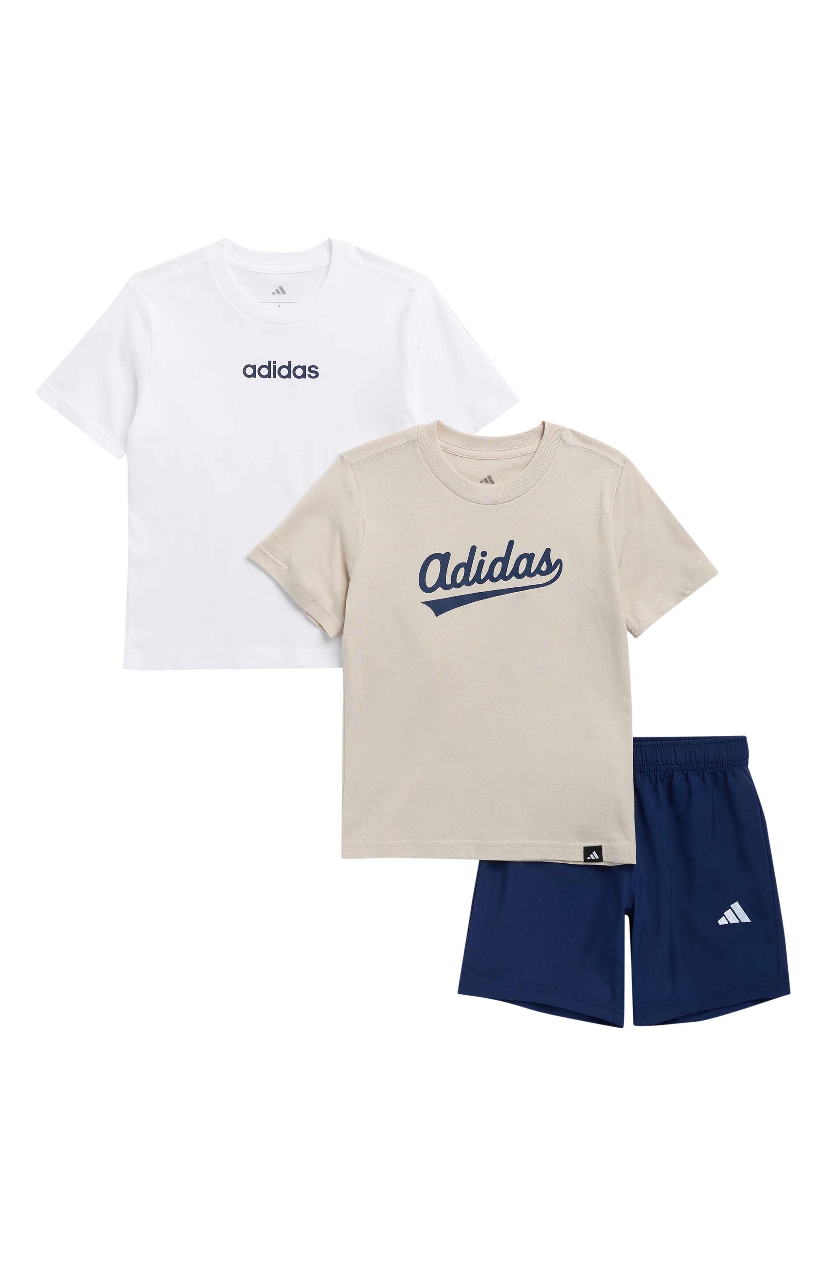 adidas Kids' 3-Pack Assorted Graphic T-Shirts & Mesh Shorts Set