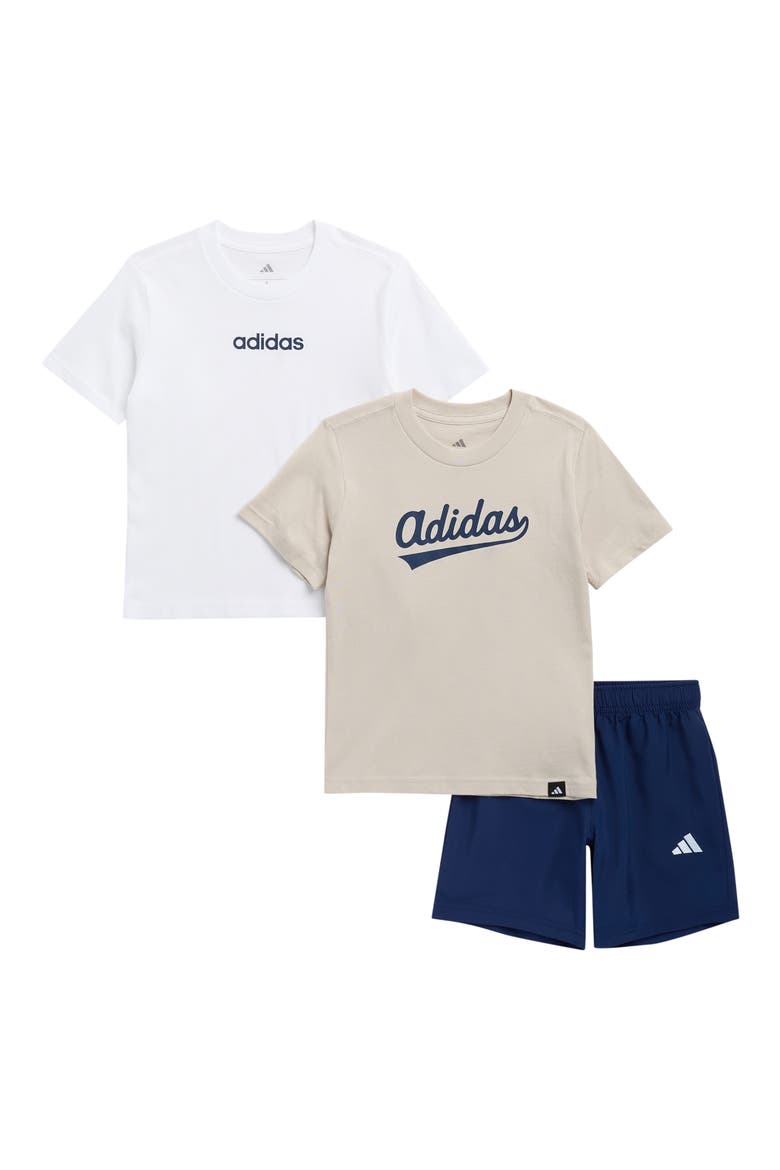 Kids' 3-Pack Assorted Graphic T-Shirts & Mesh Shorts Set, Main, color, WONDER ALUMINA