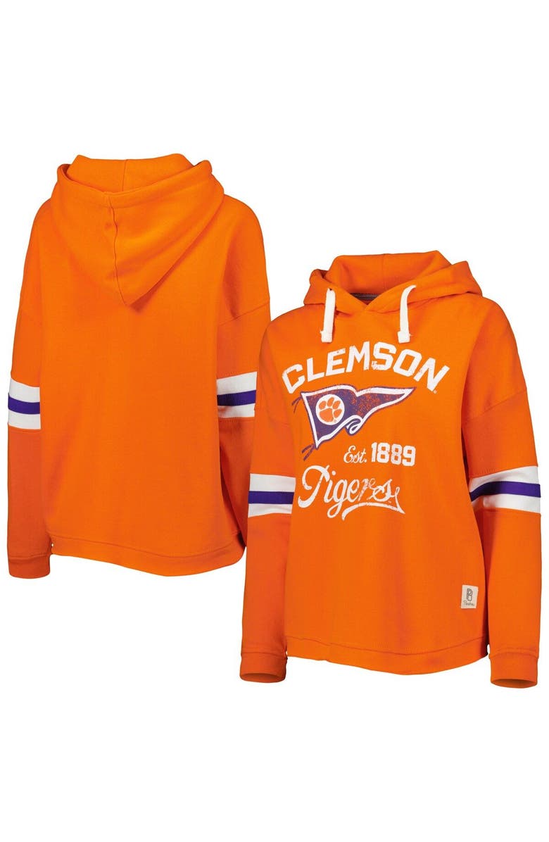 PRESSBOX Women's Pressbox Orange Clemson Tigers Super Pennant Pullover Hoodie, Main, color, Orange