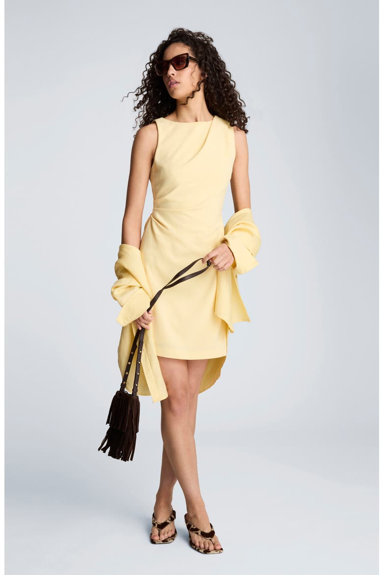 Ruched Sleeveless Minidress, Alternate, color, PASTEL YELLOW