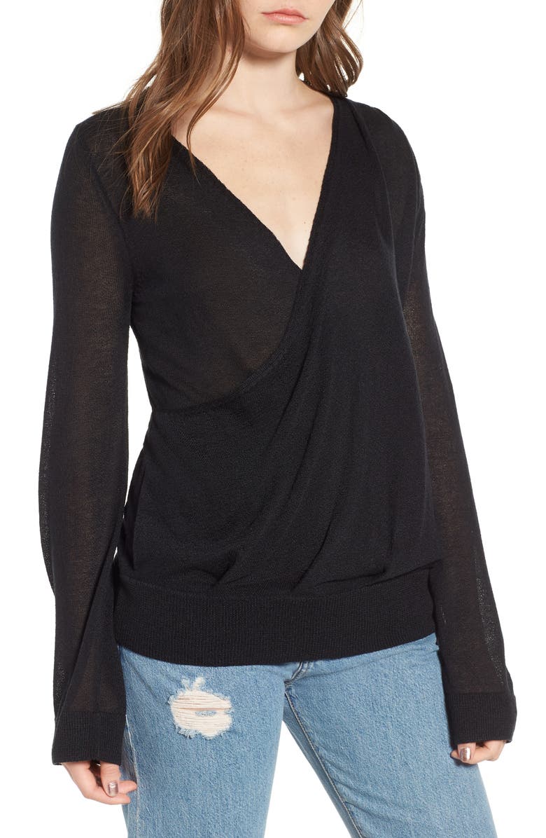 Hinge Surplice Sweater, Main, color, 