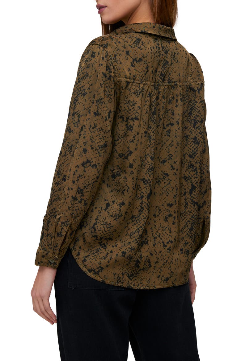 Snakeskin Print Shirt, Alternate, color, OLIVE SNAKE PRINT