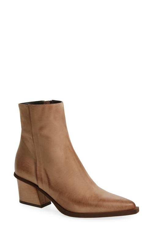 Cordani Braydie Block Heel Leather Bootie in Taupe Nubuck 