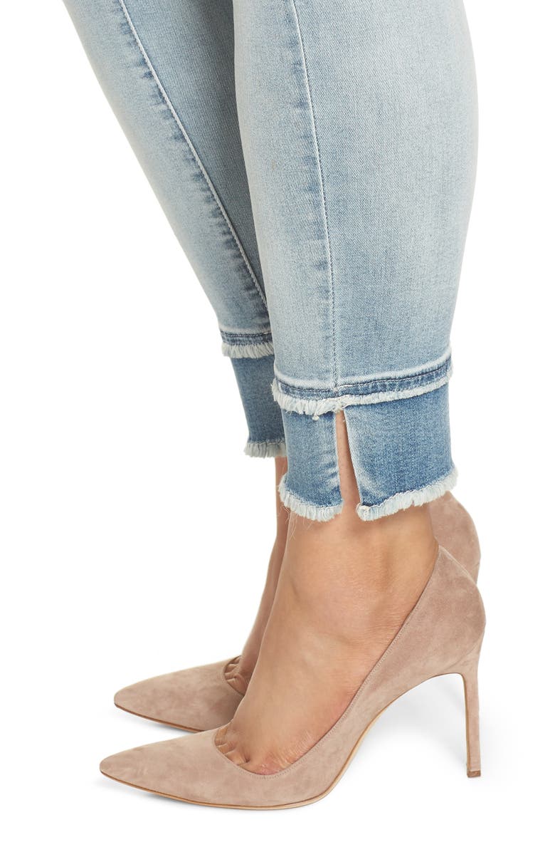 Seven7 Double Raw Hem High Waist Skinny Jeans, Alternate, color, 