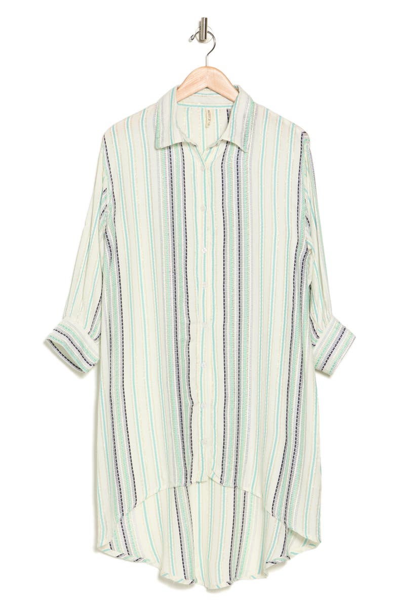 BOHO ME Gauze Stripe Print Coverup, Alternate, color,