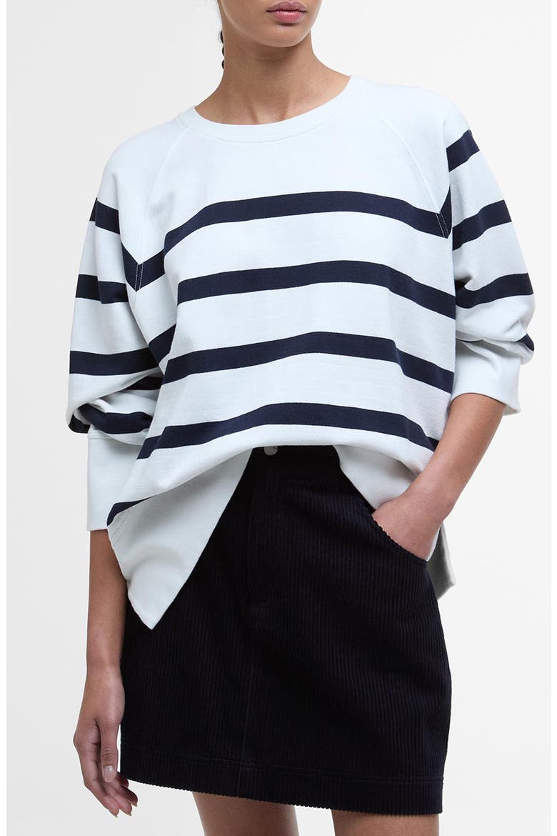 Delaney Stripe Cotton Fleece Sweatshirt, Main, color, CLOUD STRIPE