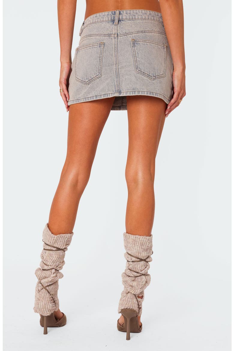 Low Rise Denim Miniskirt, Alternate, color, BLUE-WASHED