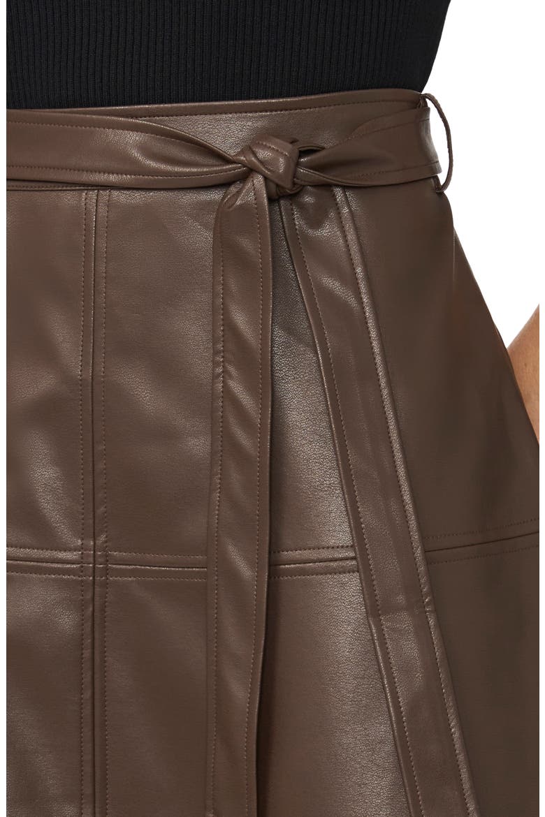Seamed Tiered Faux Leather Midi Skirt, Alternate, color, DELICIOSO