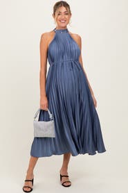 PinkBlush Pleated Halter Dress