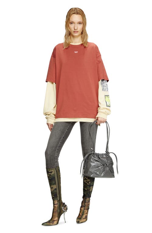 Diesel T-shirt With Embroidered D Patch In Red
