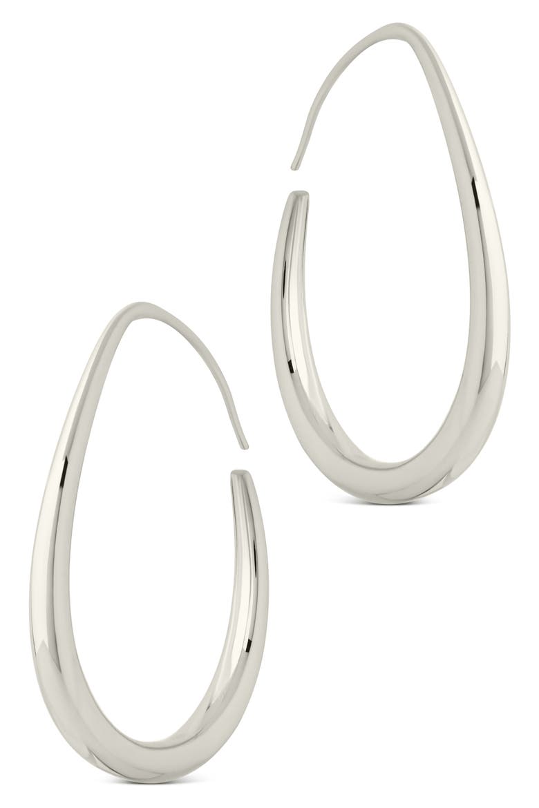 Rosabel Threader Hoop Earrings, Alternate, color, SILVER