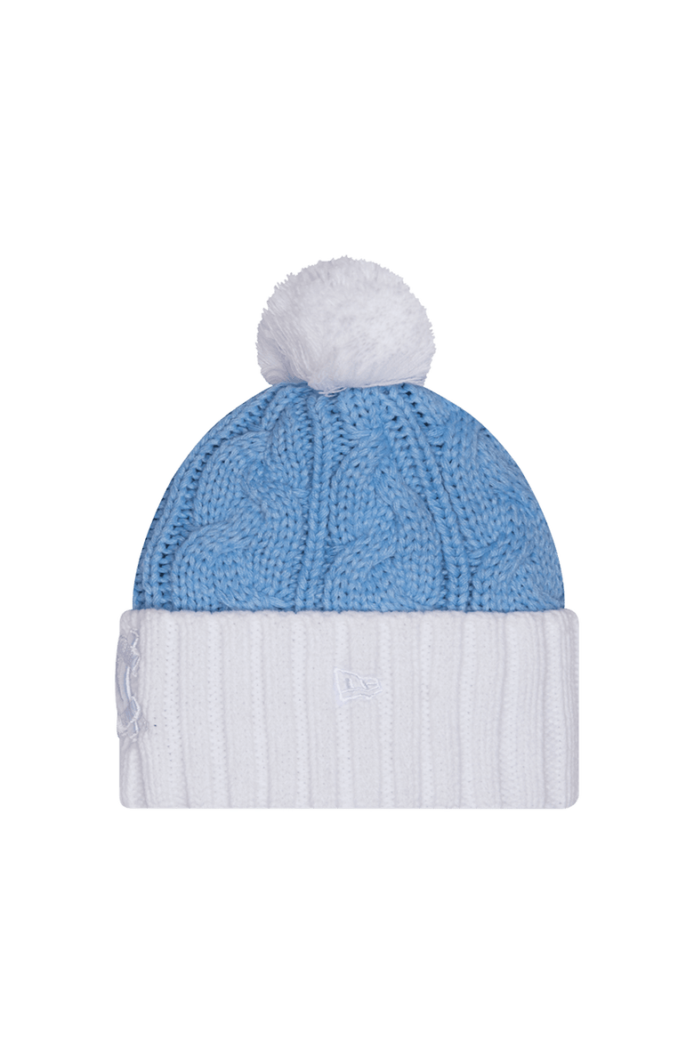 New Era Women's New Era  Carolina Blue North Carolina Tar Heels Tonal Cuffed Knit Hat with Double Poms, Alternate, color, Light Blue