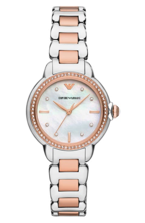 Three-Hand Two-Tone Bracelet Watch