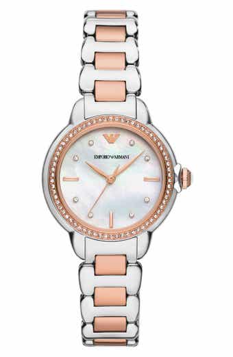 Three-Hand Two-Tone Bracelet Watch