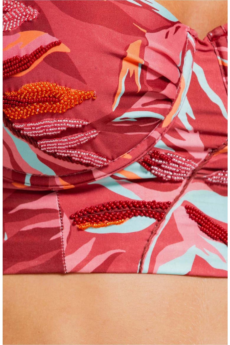 Underwire Bustier Bikini Top, Alternate, color, PINK MULTI