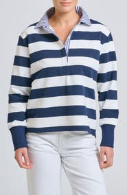 SHIRTY Rugby Stripe Cotton Sweatshirt