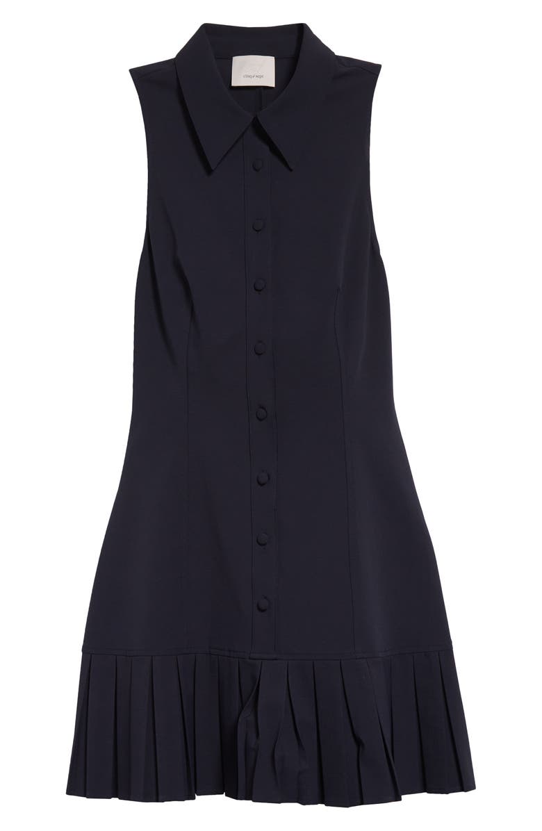 Cinq à Sept Lucilla Sleeveless Pleated Shirtdress, Alternate, color, Navy