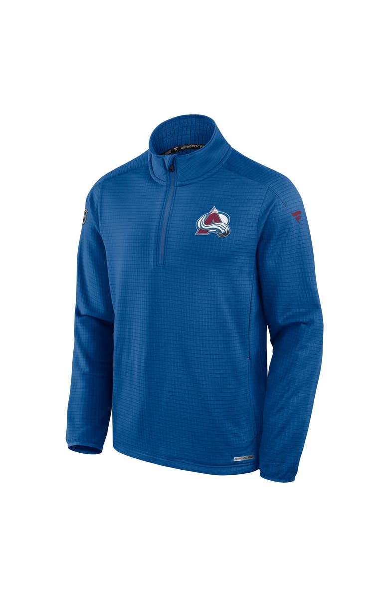 FANATICS Men's Fanatics  Blue Colorado Avalanche Authentic Pro Rink Quarter-Zip Pullover Top, Alternate, color, 