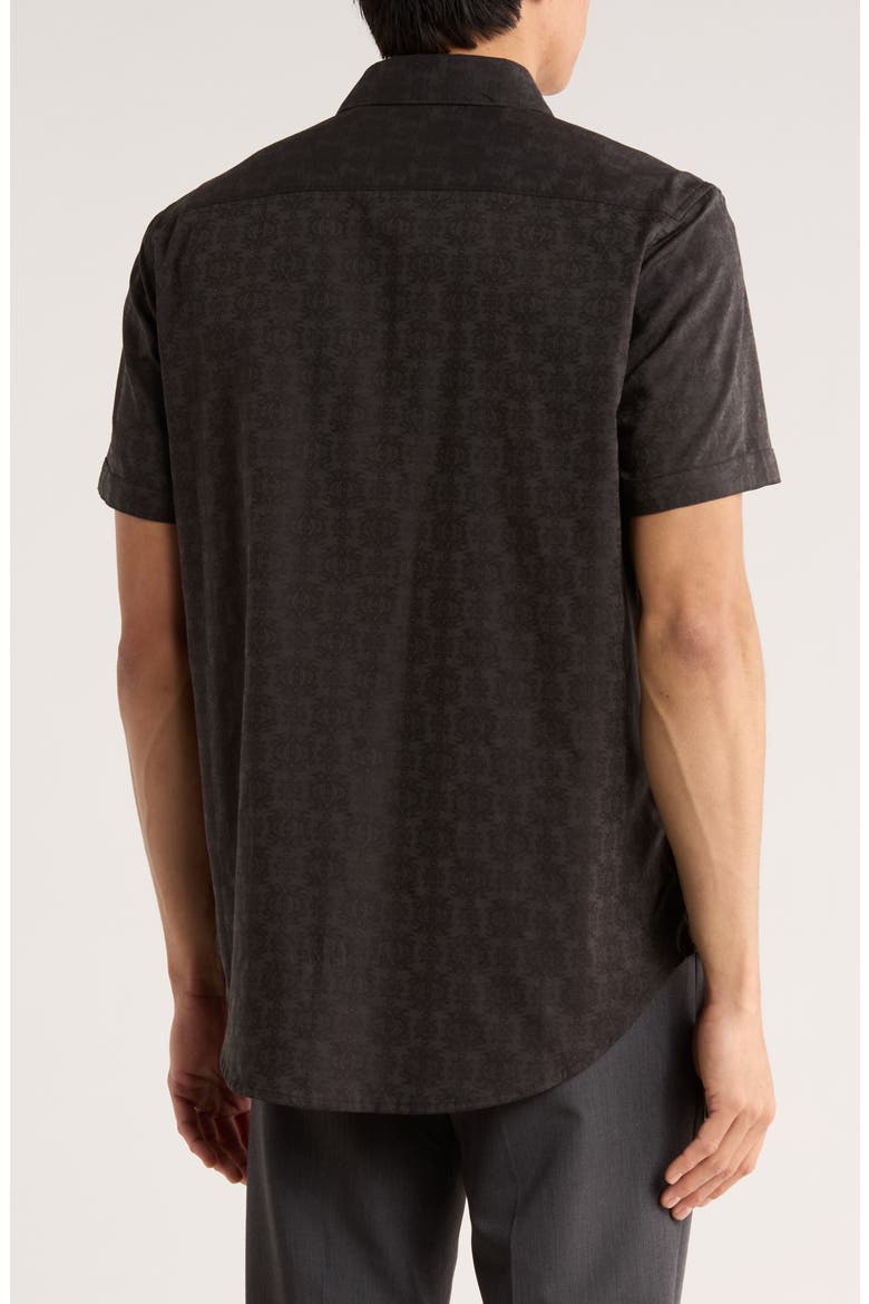 Stellman Short Sleeve Woven Shirt, Alternate, color, BLACK