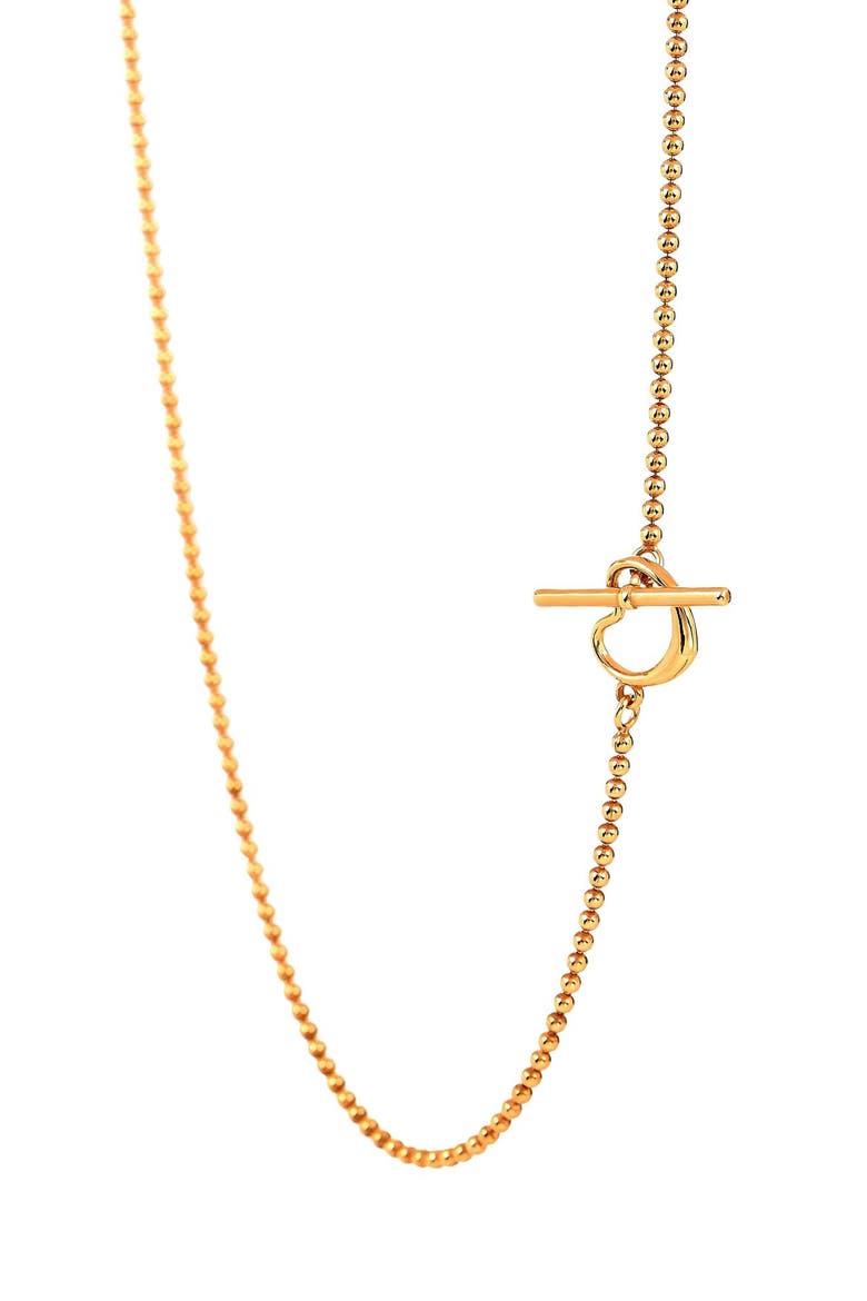 Primavera Made in Italy Heart Beaded Necklace, Alternate, color, GOLD