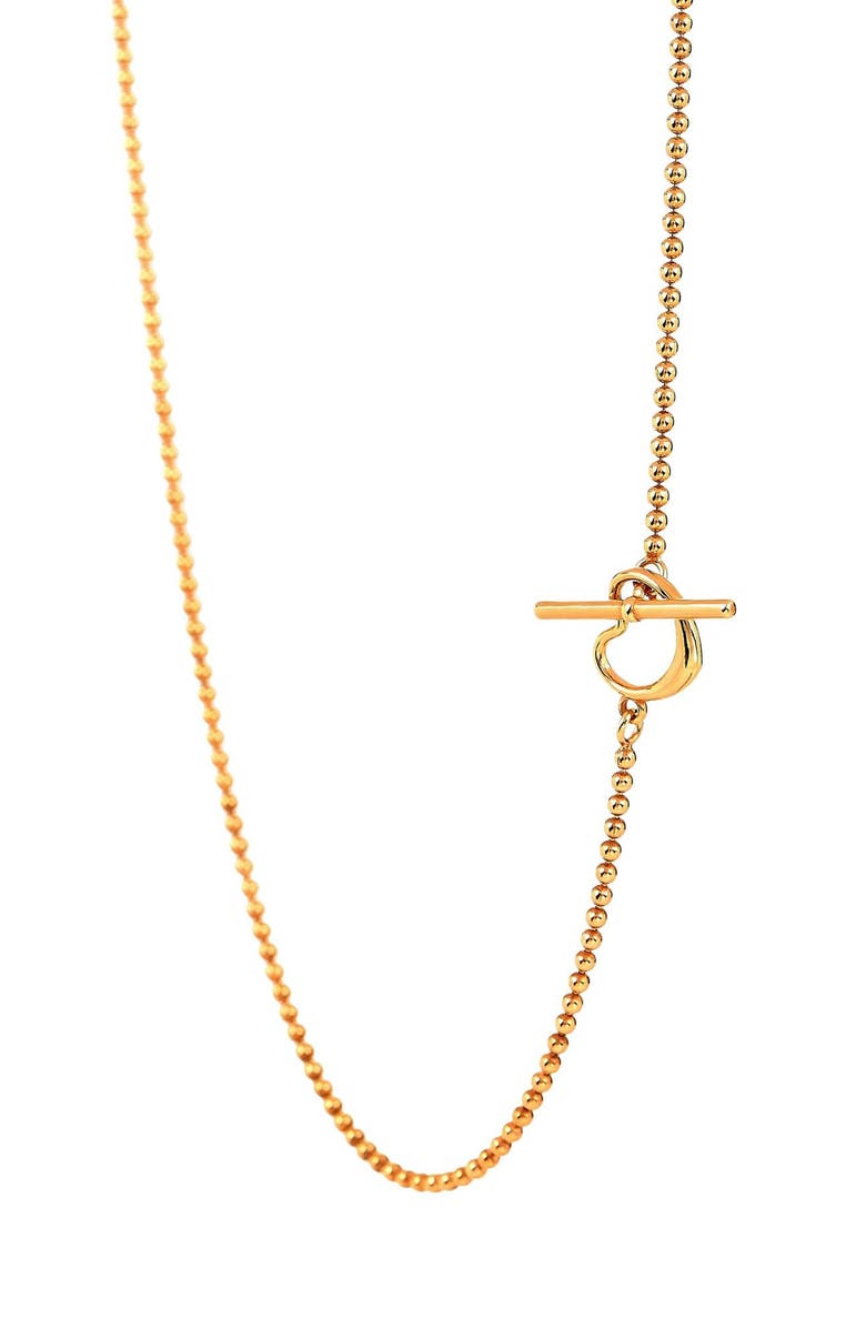 AMERICAN EXCHANGE Primavera Made in Italy Heart Beaded Necklace, Alternate, color, Gold