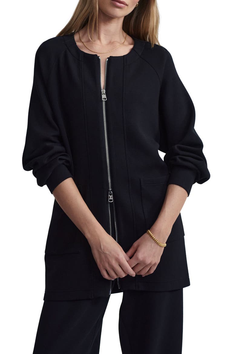 Augusta DoubleSoft® Zip-Up Sweatshirt, Main, color, BLACK