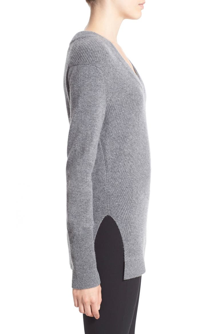 'Alexis' V-Neck Cashmere Tunic Sweater (Nordstrom Exclusive), Alternate, color, CHARCOAL
