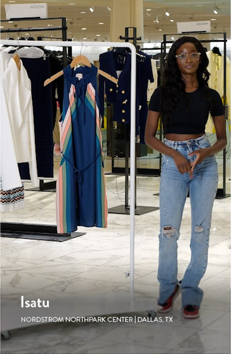 Tekka Stripe Tie Neck Minidress, sales video thumbnail