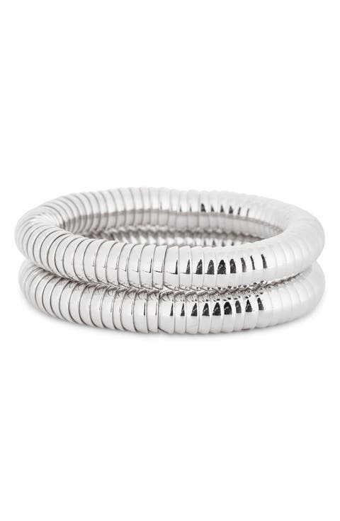 Set of 2 Disc Stretch Bracelets
