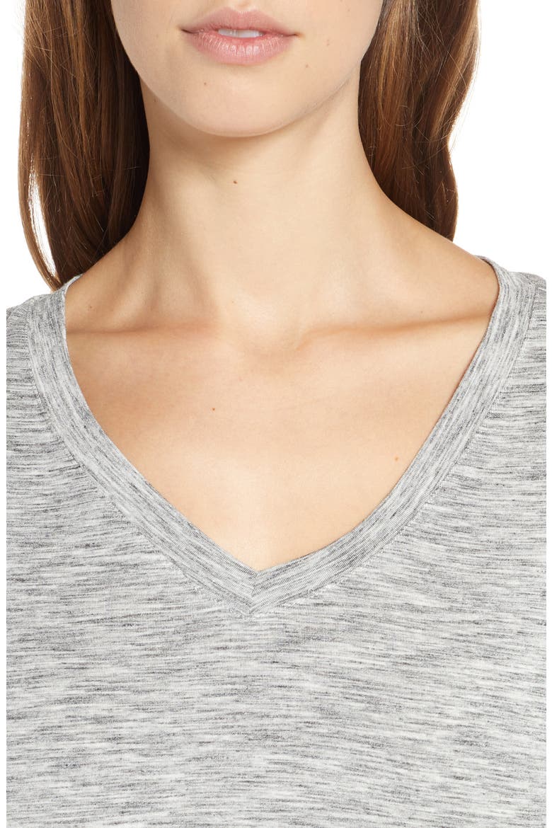 Moonlight V-Neck Long Sleeve Pajama Top, Alternate, color, GREY SPACEDYE