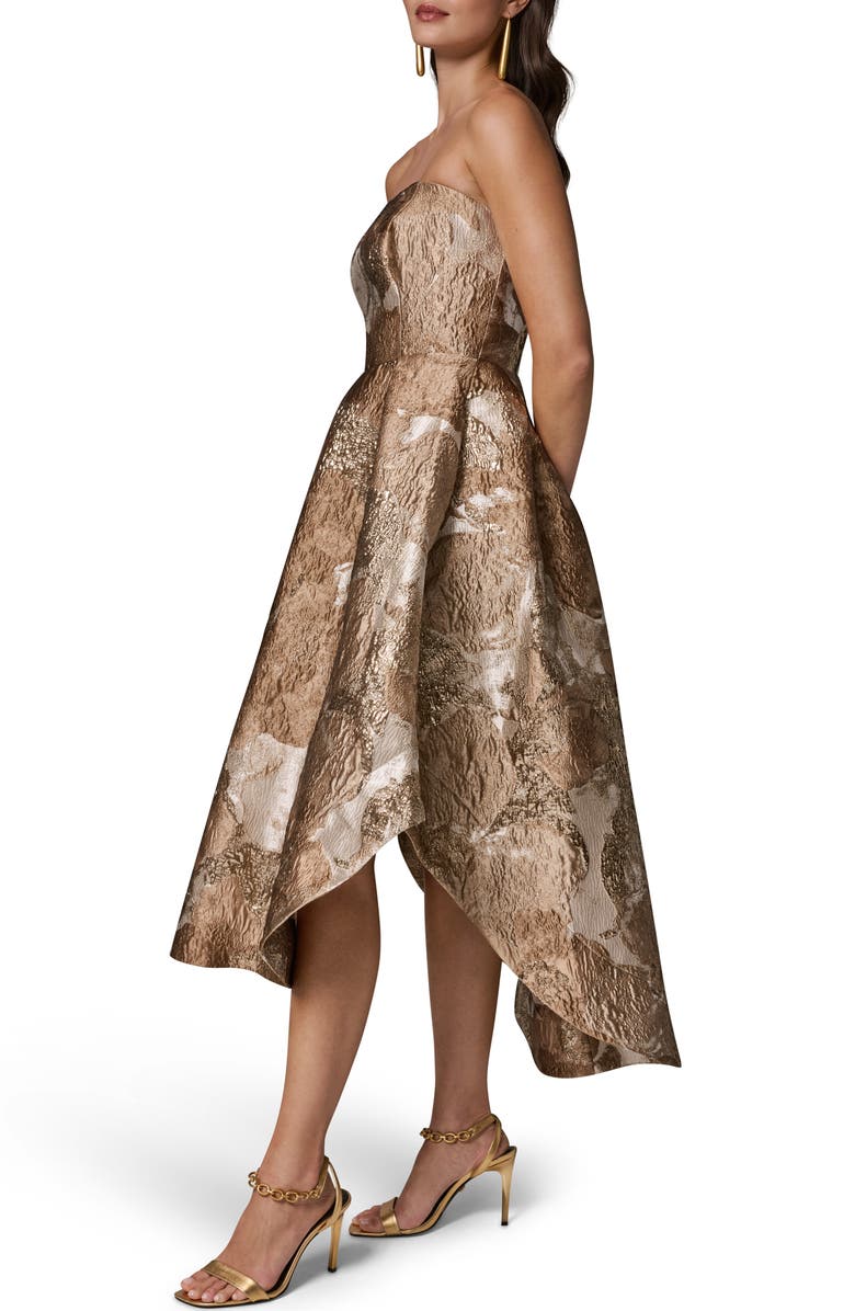 Donna Karan New York Metallic Jacquard Strapless Gown, Alternate, color, Umbria Multi