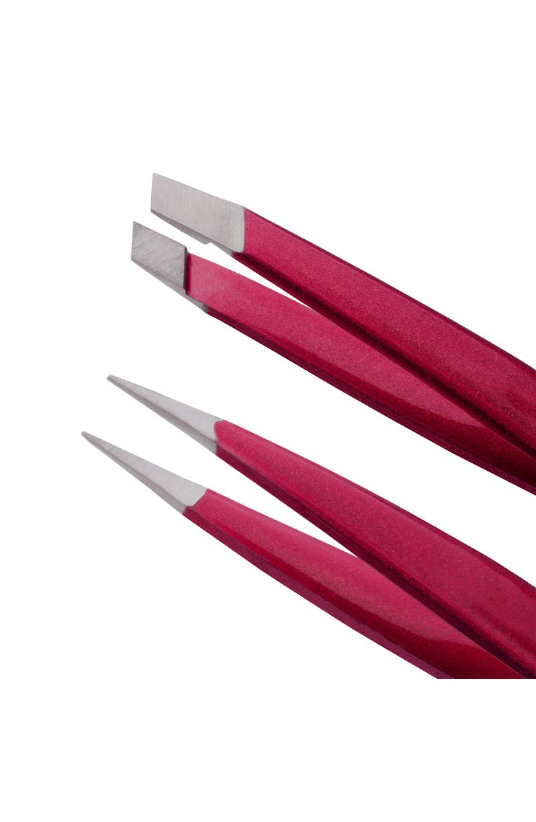 TWEEZERMAN Mini Slant Tweezer & Point Tweezer Set $25 Value, Alternate, color, Celestial Fuschia