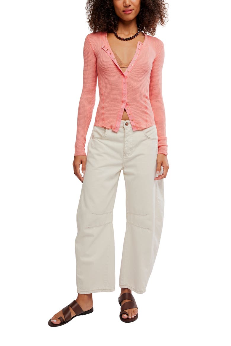 Intimately FP Going Places Cardi, Alternate, color, CORAL CRIMSON