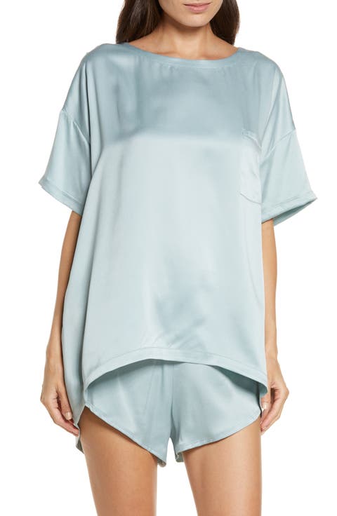 Washable Silk Tee Short Pajamas (Regular & Plus)