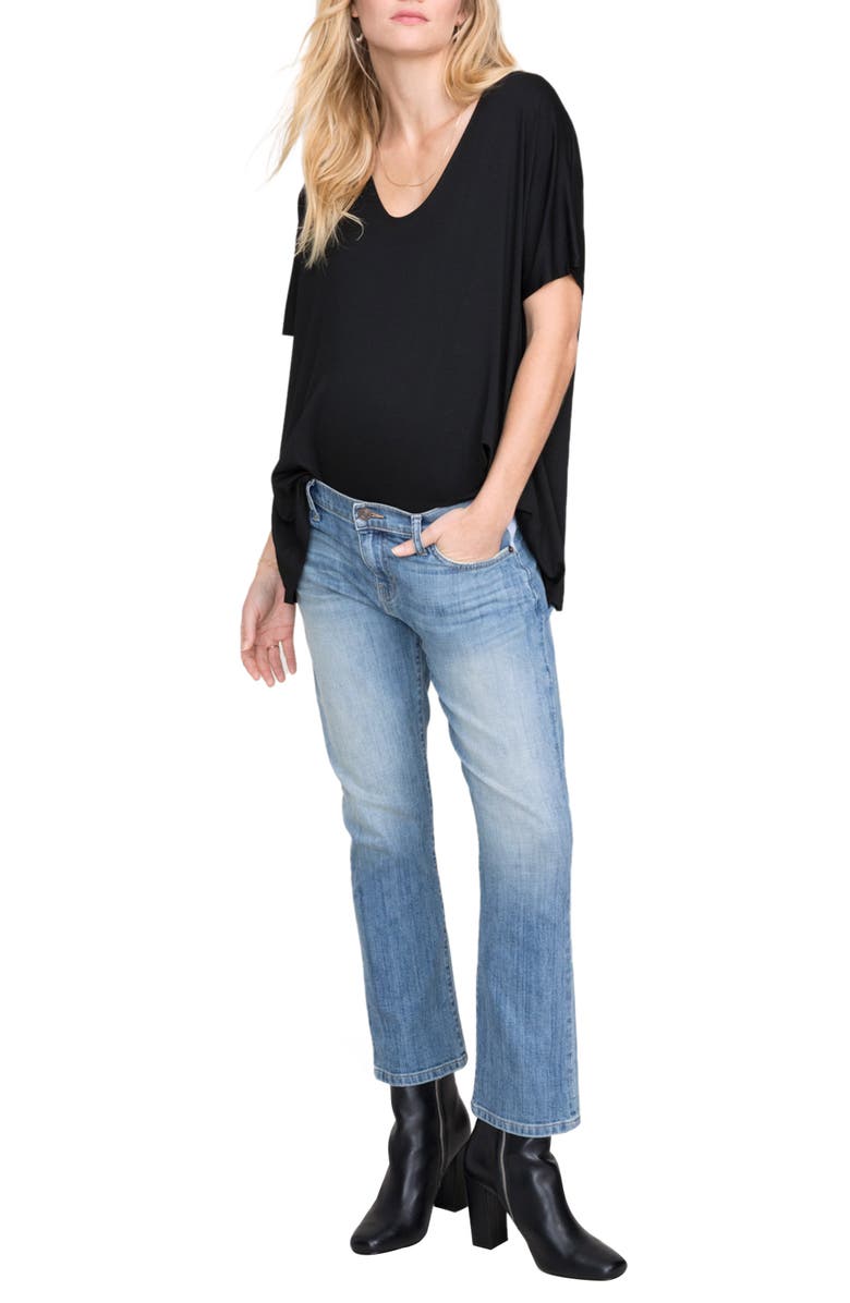 HATCH The Perfect Vee Maternity Tee, Alternate, color, Black