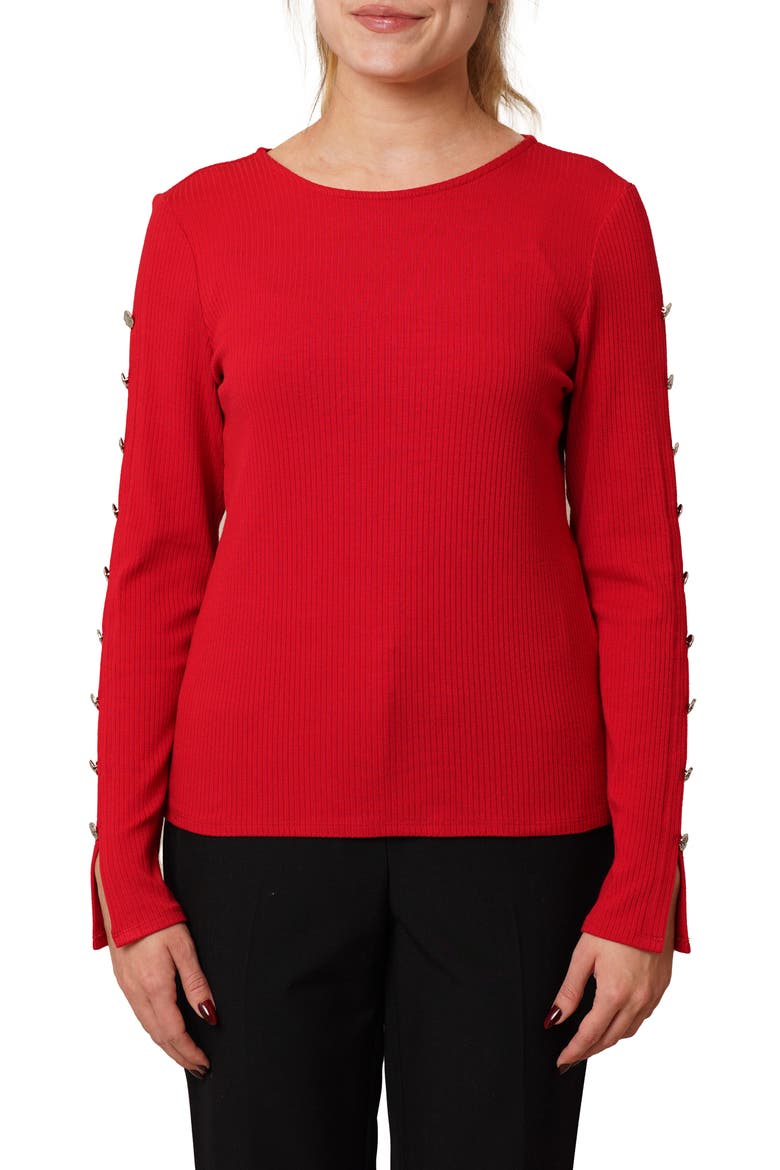Keyhole Long Sleeve Top, Main, color, SALSA