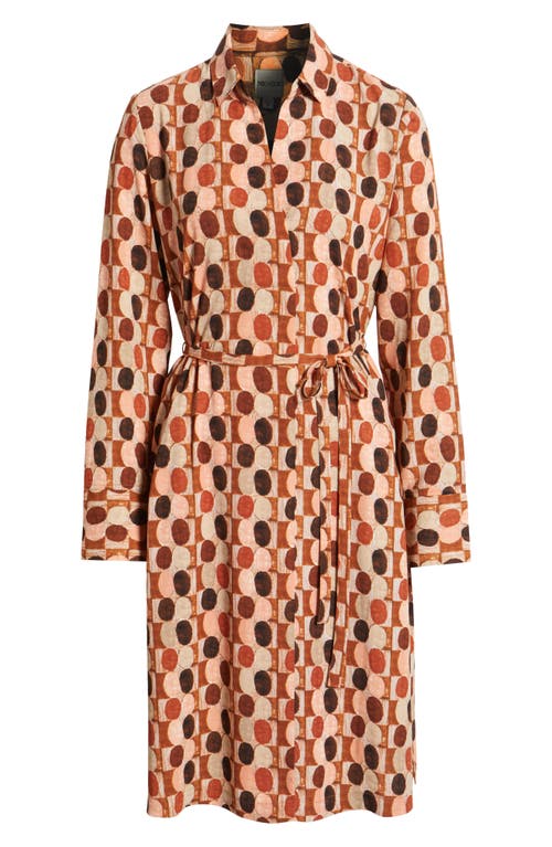 Nic + Zoe Nic+zoe Devon Circle Print Long Sleeve Belted Dress In Multi