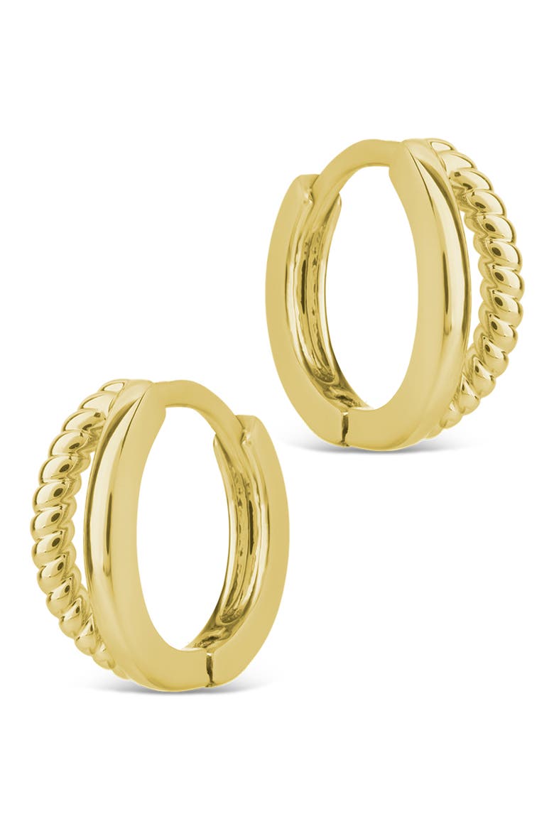 Judit Braided & Polished Micro Huggie Hoop Earrings, Alternate, color, GOLD