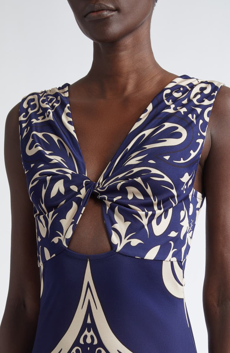 Johanna Ortiz Voyage Reversible Jersey Maxi Dress, Alternate, color, Palma Sevillana Navy/ Ecru