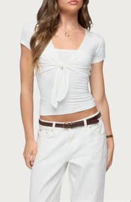 EDIKTED Malka Two-Piece Tie Front Top
